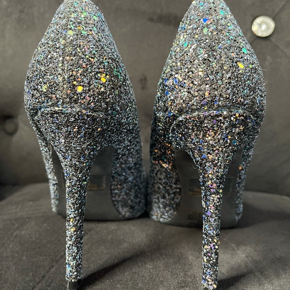 Black Multi Color Sequence Heels - Picture 3 of 4